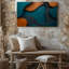 Toile, composition abstraite visuellement saisissante avec une série d'art mural imbriqué de formes géométriques dans un style moderne-302238596