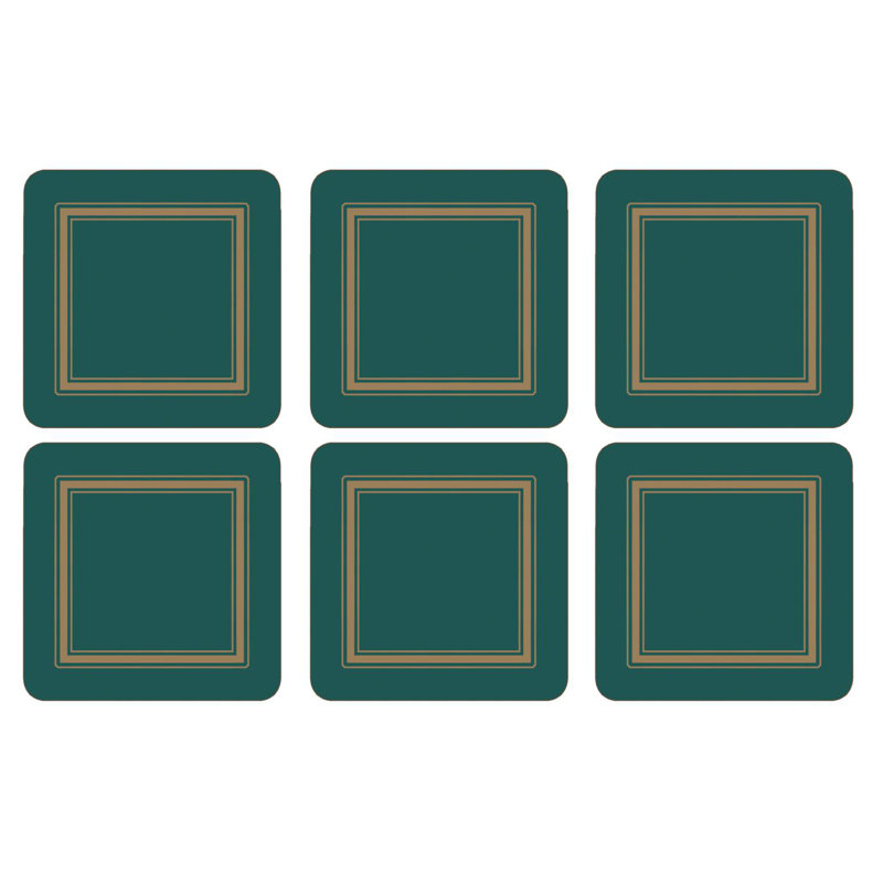 Portmeirion, Pimpernel, Coasters - Classic Burgundy, Emerald