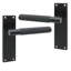 Golden Grace 5 Pair Victorian T-Bar Knurled Door Handle Matt Black Finish with 2.5'' Latch and Screws - 150 x 40mm