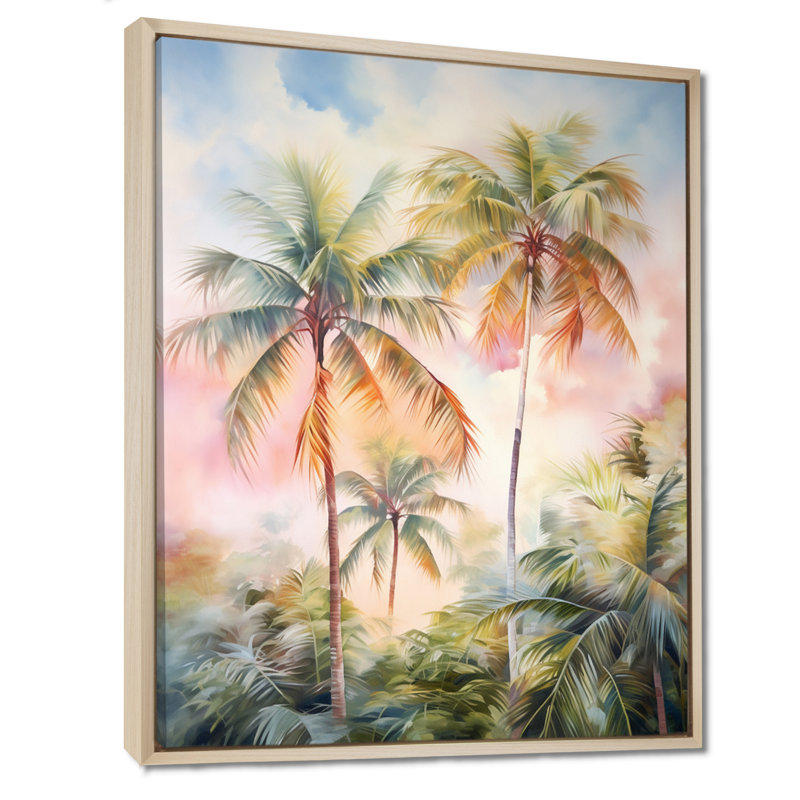 Décoration murale Lindamere Palm Trees Romantic Sunset III - Palmiers et palmiers, H 44 po x l 34 po x P 1,5 po