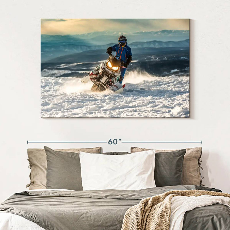 Mehar Amut Snowmobile Rider, 34" H x 51" W
