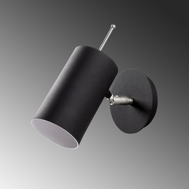 Lampe murale moderne et industrielle, noire et nickel, 9 po x 8,7 po | Corps en métal, douille E27 (40 W maximum) | Certifié IP20, parfait pour les décors scandinaves et de fantaisie | Éclairage élégant pour la maison et le bureau