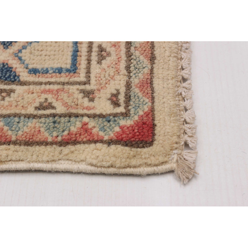 Akaylia One-of-a-Kind Rectangle 6'9" X 10'1" 1990's Wool Area Rug Cream