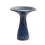 Élégant bain d'oiseaux en céramique pour l'extérieur 22,1 po avec motif de feuilles et de tourbillons, bleu-735521080-735521079
