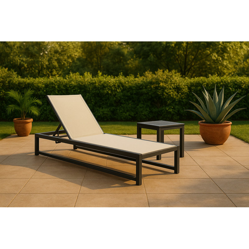Bupleurum Matterson 79" Long Reclining Single Chaise, Cream, Gray