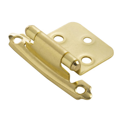Surface Self-Closing Variable overlay Face Frame Self-Close - Polished Brass - Cabinet Door Hinges (Set of 10)