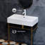 Lavabo console en céramique 30 "avec pieds dorés brossés Claire-1285277801