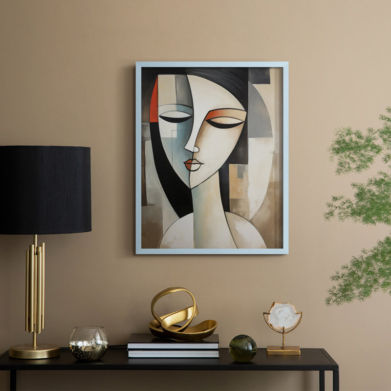 WOMEN Series XCVI  -Premium Framed Print -Ready to Hang - No Nails Required, Blue, 11" H x 9" W