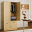 Tour de rangement autoportante en bois avec tringle et 3 tiroirs de rangement-2109120594