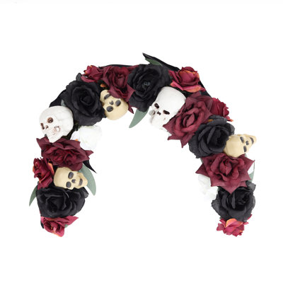 Faux Lighted Rose 33cm Wreath