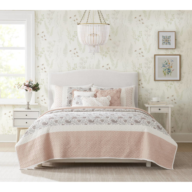 Courtepointe Blush, King Quilt + 5 Additional Pieces, Blush