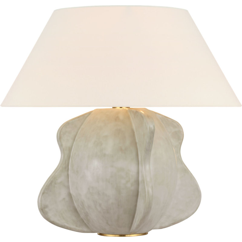 Delmar 22" Table Lamp with Linen Shade, Antiqued White