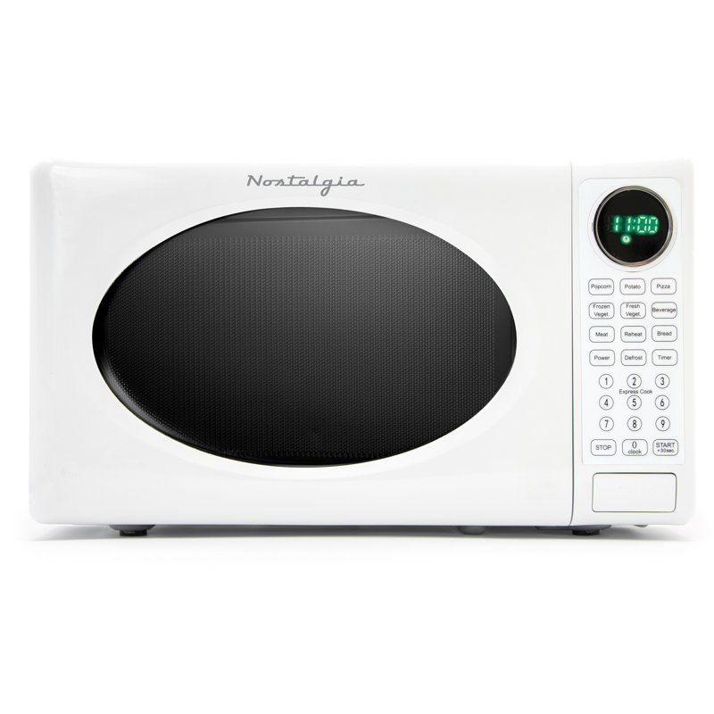 Nostalgia Retro 0.7 cu ft. 700 - Watt Countertop Microwave & Accessory Bundle, White