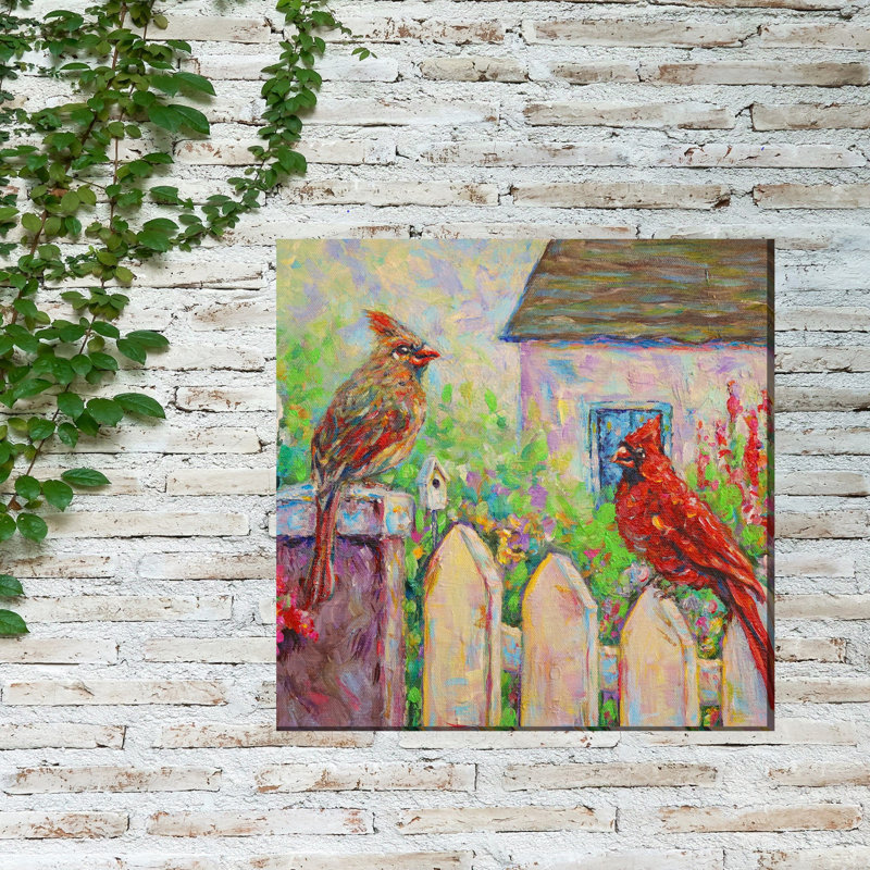 Art mural sur toile Cardinal on Fence