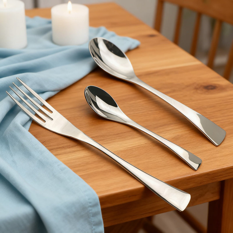 Ensemble de couverts 20 pièces en acier inoxydable, service 18/10 pour 4 personnes, comprenant un couteau de table, une cuillère, une fourchette, une fourchette à dessert et une cuillère à café, allant au lave-vaisselle pour un usage quotidien