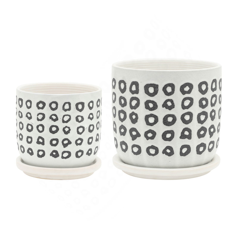 S / 2 5/6 po Aztec avec soucoupe, noir
