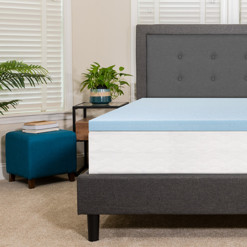 Addilynn 2" Gel Infused Hypoallergenic Cooling Memory Foam Mattress Topper, Queen