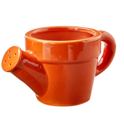 Orange Watering Can Planter - 8.5" x 5" x 5.5" - Stylish Garden Pot for Indoor & Outdoor Use - Easy to Clean