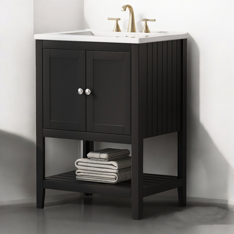  Ensemble de meuble-lavabo simple 24 "avec plateau en céramique