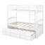 Lit superposé simple au-dessus de bois blanc avec lit gigogne - Tiroirs d'appoint élégants et solution de sommeil-130429127
