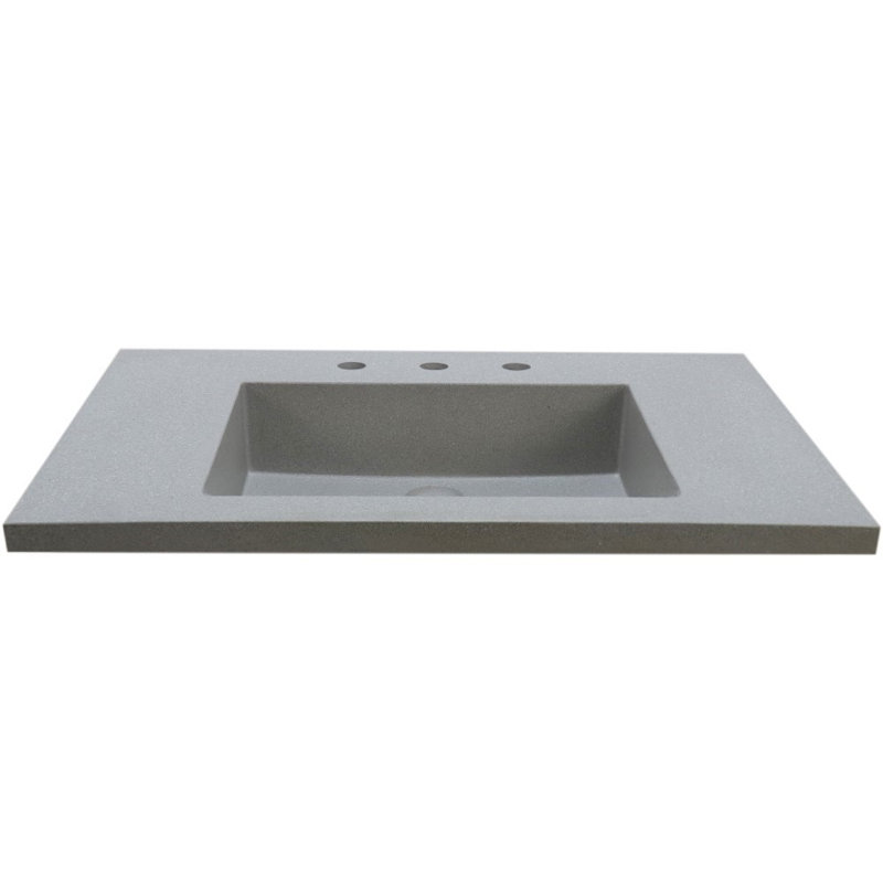 Plateau de meuble-lavabo simple avec lavabo, Gris