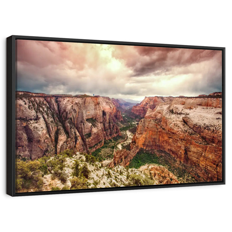 Parc national de Zion à couper le souffle, Cadre flottant noir, 37 po x 25 po