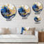 Horloge murale bleu foncé et or Strokes III - Fractals-93381407