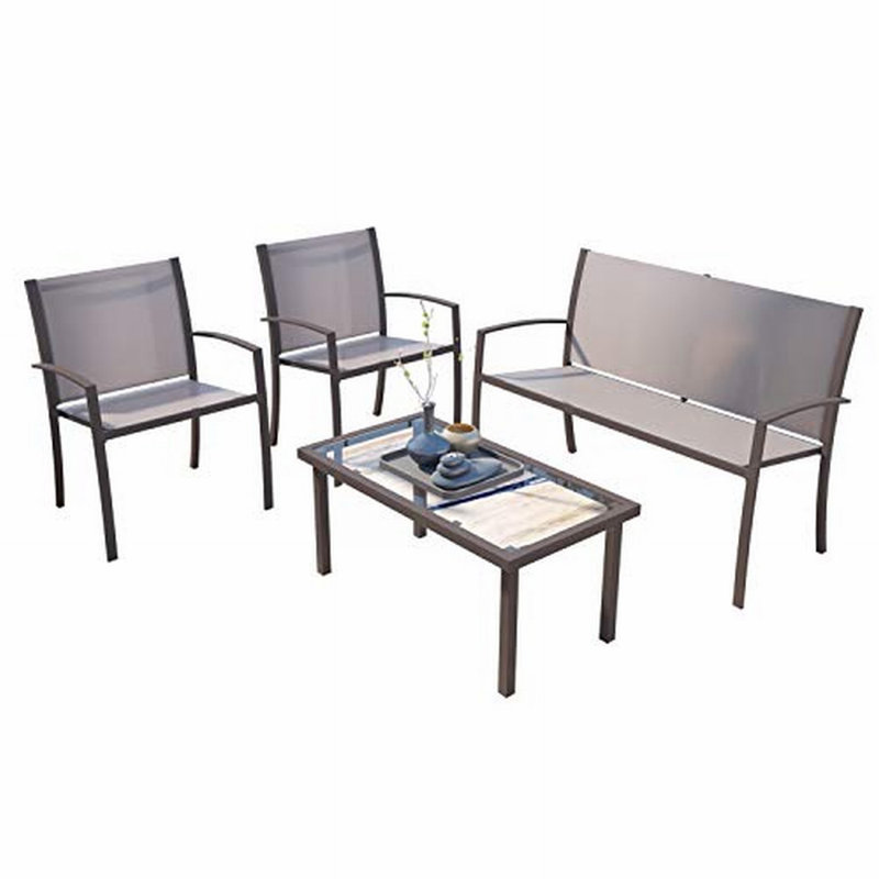 Cull 4 - Person Patio Dining Set with Rectangular Table, Brown