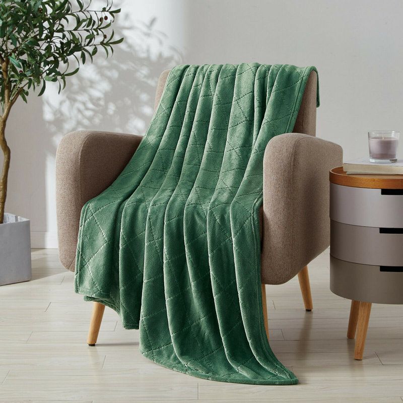 Plain Weave / Muslin Throw Blanket, Hunter Green