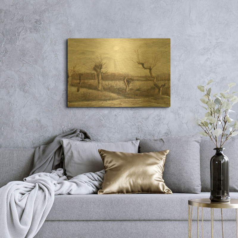 «Tetards (Pollards)» par Vincent Van Gogh, art mural en métal doré, 36 po x 24 po, 36 po x 24 po