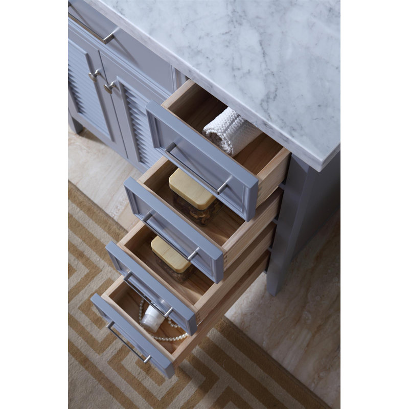 Ensemble de meuble-lavabo simple 37 po Bodhin, Gris, Gauche
