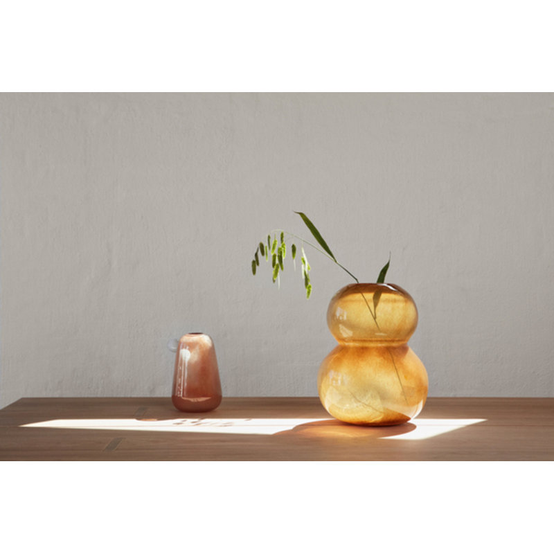 Inka Handcrafted Glass Table Vase, 7.87" H x 4.92" W x 4.92" D, Taupe