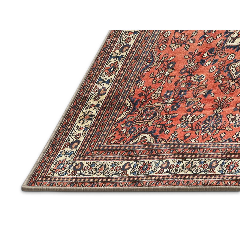 Tapis traditionnel rouge / noir Vasios, Rectangle 4 pi x 6 pi