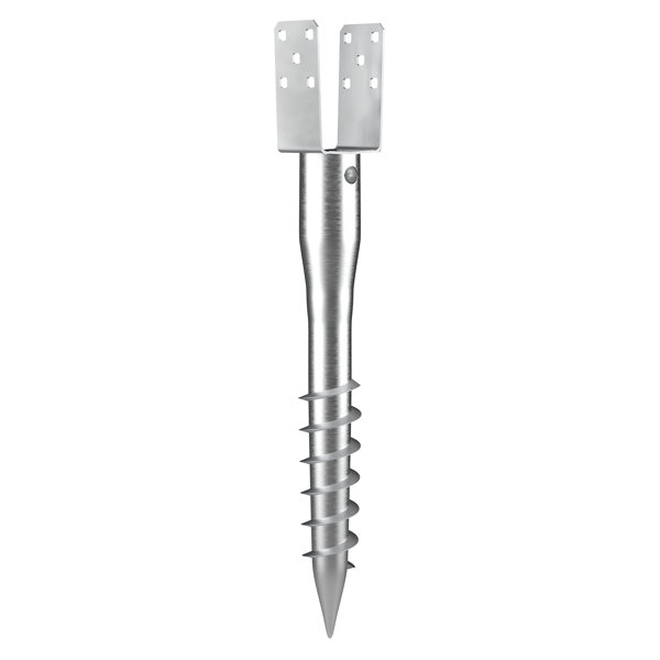 VEVOR No Dig Ground Anchor, 1 Pack 3.94 X 2.76 X 27.56 In DIY Screw In Post Stake Includes 6 Lag Bolts A Rebar Silver VEVOR No Dig Ground Anchor, 1 Pack 3.94 X 2.76 X 27.56 In DIY Screw In Post Stake Includes 6 Lag Bolts A Rebar Silver