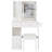 29.2" Small Size Left Drawer Desktop Vanity Table + Cushioned Stool, 2 AC+2 USB Power Station, Hair Dryer Bracket, Extra Large Touch Control Sliding LED Mirror, Tri-Color Switching, Brightness Adjust-1527498488