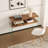 MDF Console Table, Big Side Table, Walnut Tempered Glass Desk,Entry Table