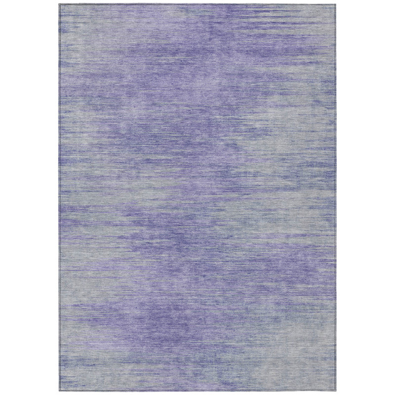 3' X 5' Plum And Purple Abstract Washable Indoor Outdoor Area Rug
