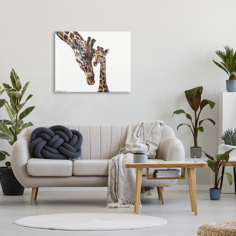 Ringler, joli bébé girafe, famille, aquarelle, peinture murale, enfants, H 30 po x l 40 po