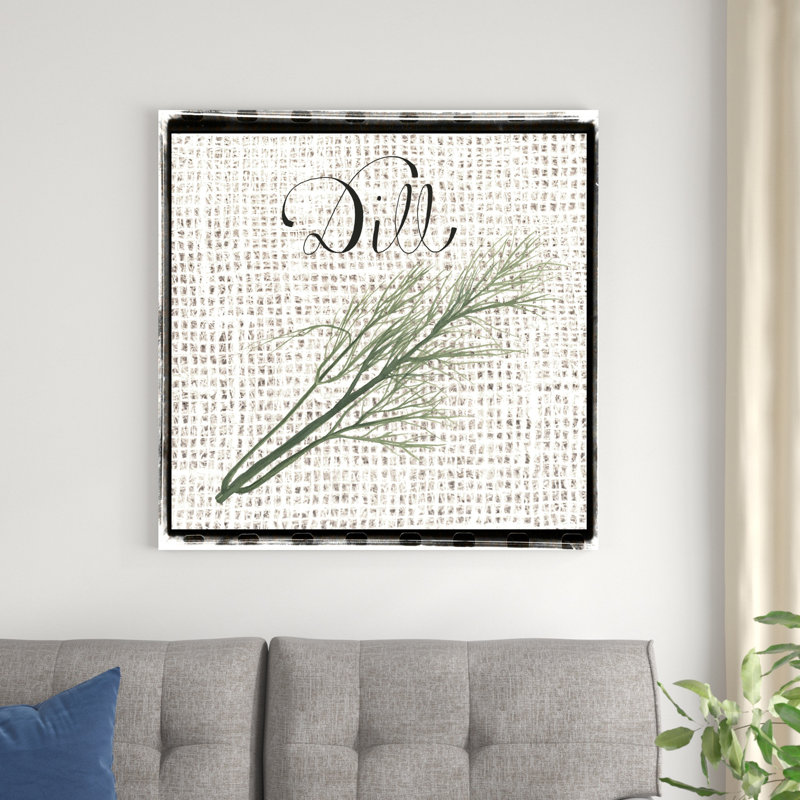 Herbes en toile de jute III, H 36 po x l 36 po x P 1,25 po