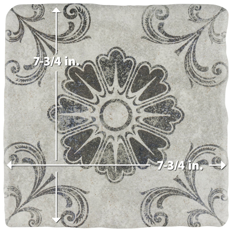 Costa 8" x 8" Ceramic Patterned Wall & Floor Tile
