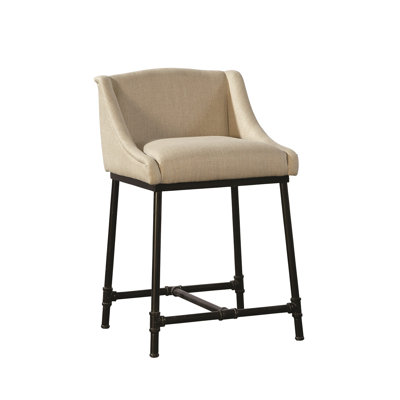Upholstered Stool with Metal Frame