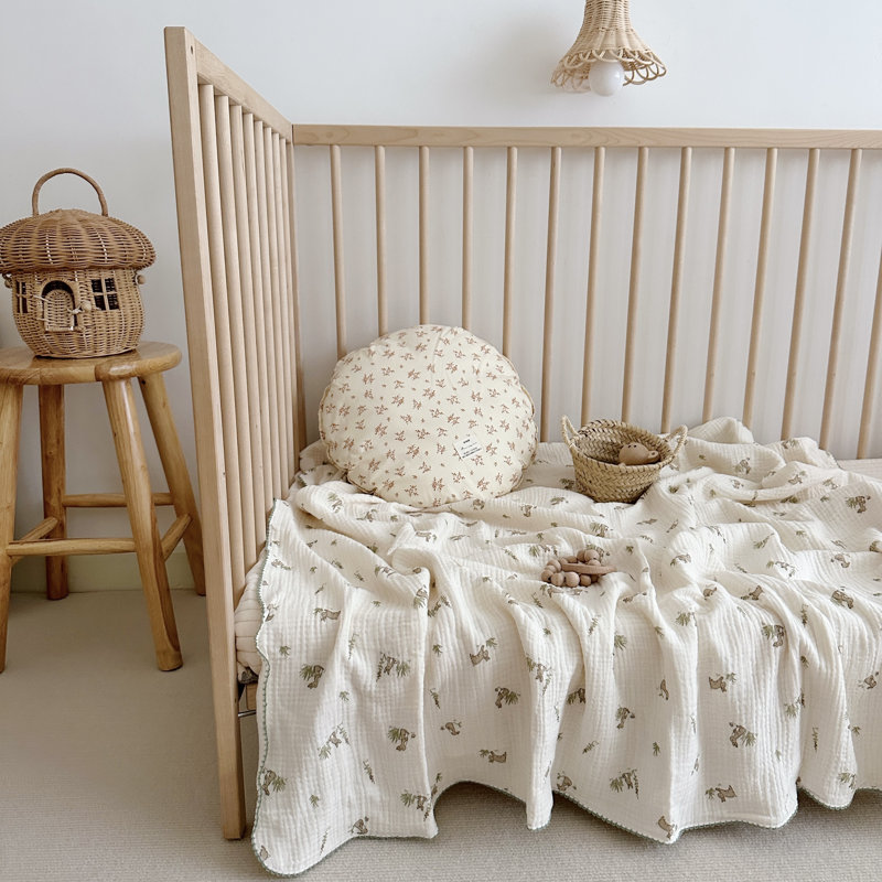 Cute Pattern 2-Layer Muslin Cotton Quilt/Blanket