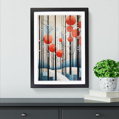 Winter Forest Constructivism No.2 - Single Picture Frame Print on Wood