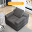 Fauteuil convertible moderne au lit, gris foncé - mousse haute, lit simple, à accoudoirs