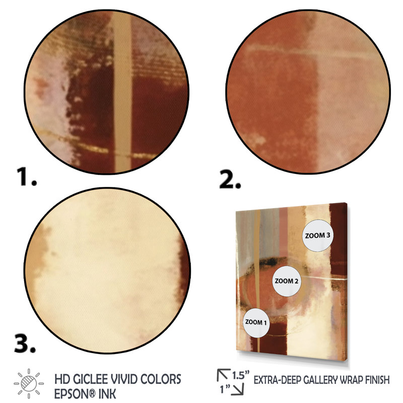 Chocolat brun élémentaire III sur toile, reproduction de 3 pièces, H 36 po x l 28 po x P 1 po
