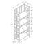 Bibliothèque, bibliothèque, étagère, 4 niveaux, H 62 po, bureau, chambre à coucher, stratifié, métal