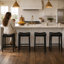 Tabourets de bar Comfort Saddle, cuisine moderne en cuir ciré à l'huile de 25,6 pouces