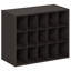 Étagère à chaussures, organisateur à 15 cubes, rangement empilable, 29 x 61,5 x 49 cm, pour placard, entrée, bureau, garage, chêne foncé noir-123204878