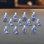 12-PC Blue and White Miniature Buddha in Different Poses 3.5"H Statue Decoration Figurine Set