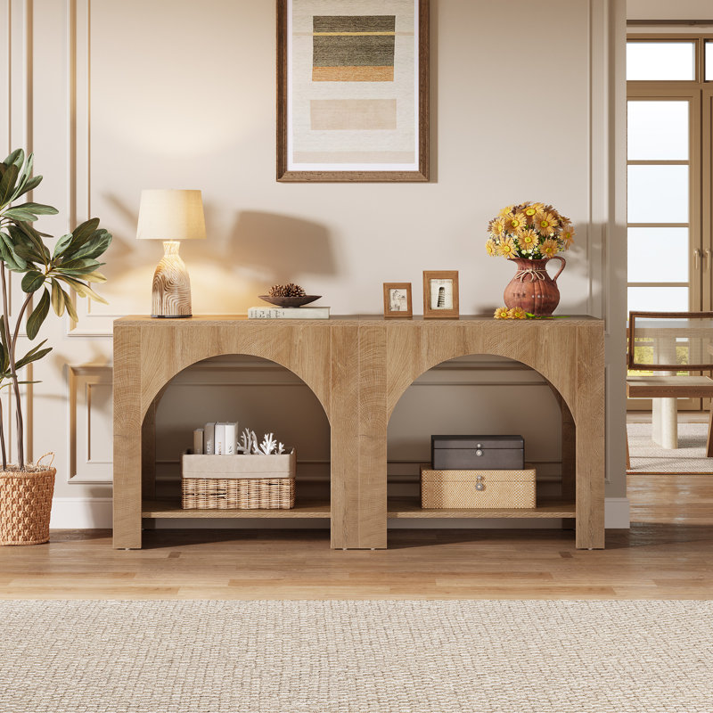 Set Of 2 Farmhouse End Table With Storage Shelf
